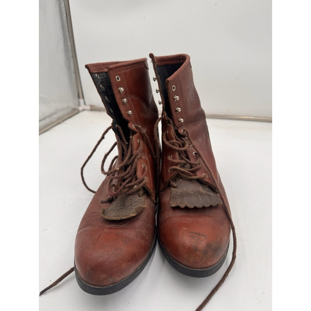 Vintage Ariat Heritage Lacer Leather Lace Up Boots Men 10.5 Rodeo Roper Western